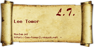 Lee Tomor névjegykártya